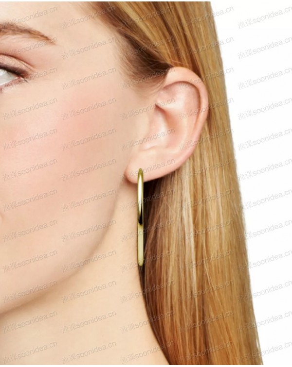 Large Hoop Earrings in 18K Gold-Plated Sterling Si...